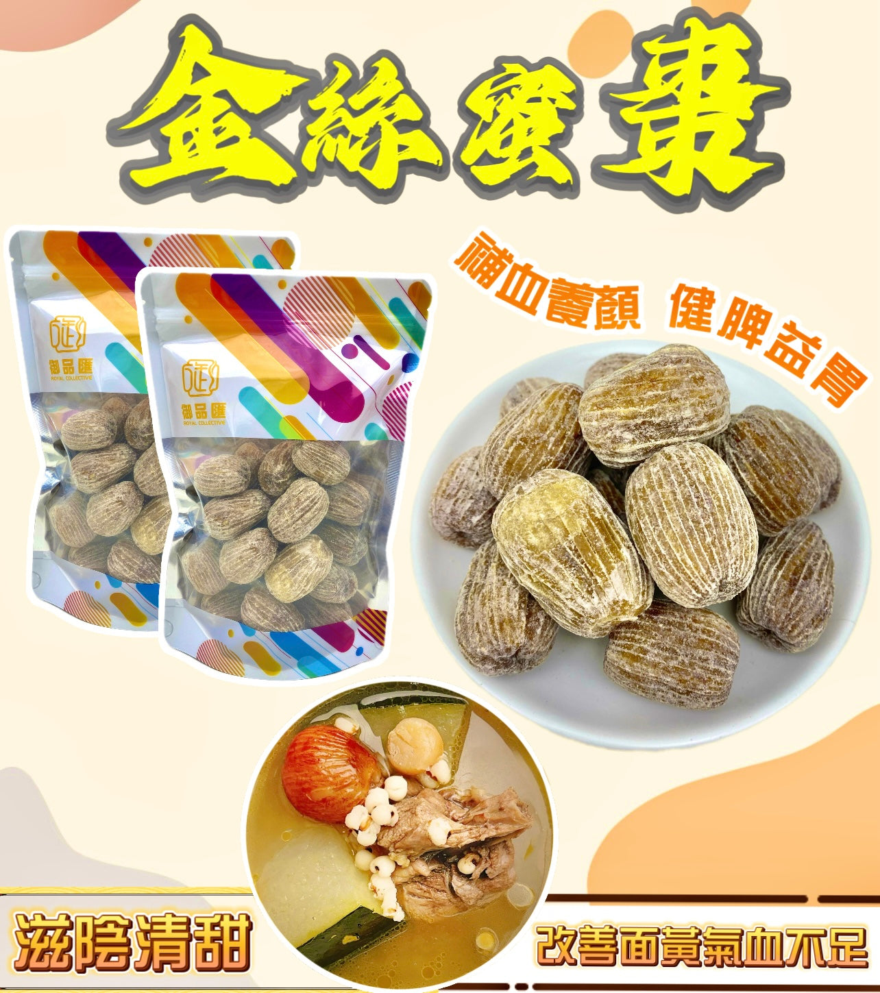 金絲蜜棗300克 - 補血養顏、健脾益胃、煲湯食材 | Golden Silk Honey Dates 300g Soup Ingredient