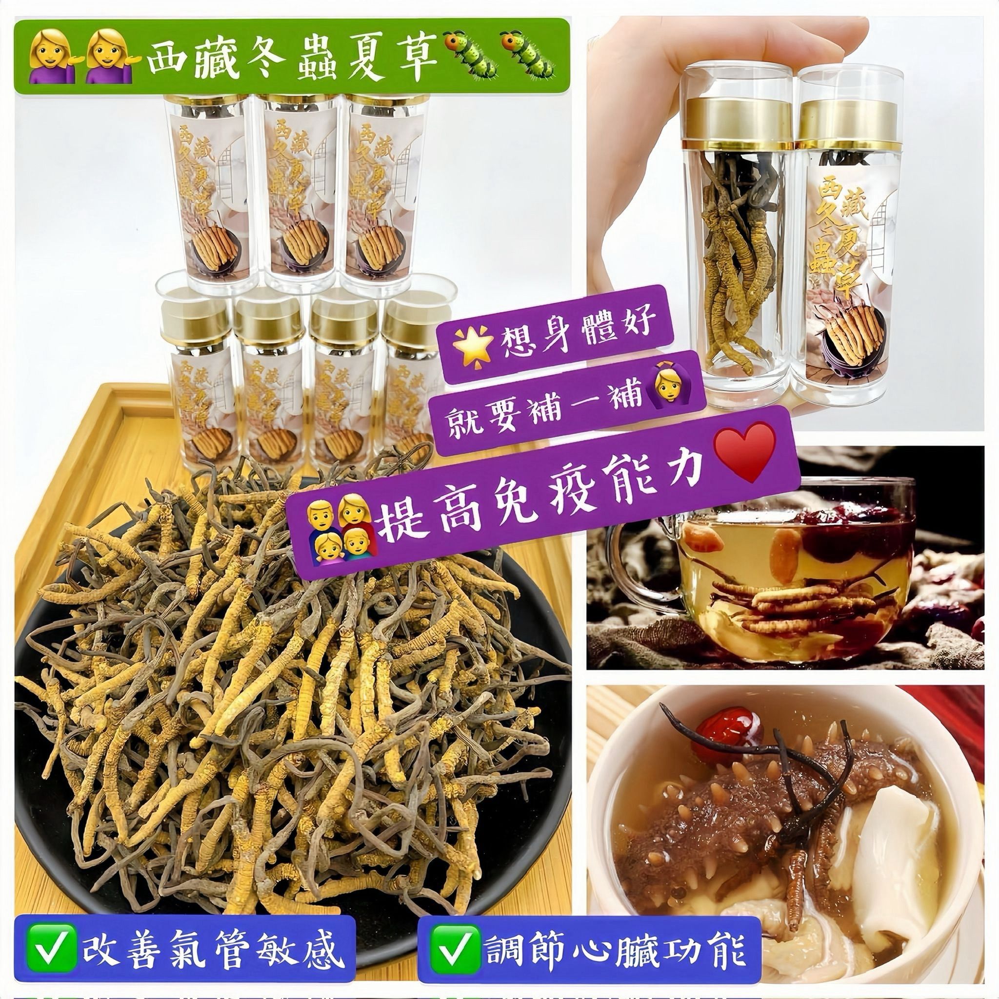 西藏冬蟲夏草 一樽10條 - 補腎益肺改善睡眠增強免疫抗疲勞養生珍品 | 御品匯 Royal Collective
Tibet Cordyceps 10 Pieces Per Bottle – Kidney & Lung Tonic, Sleep Improvement & Immune Boost | Royal Collective